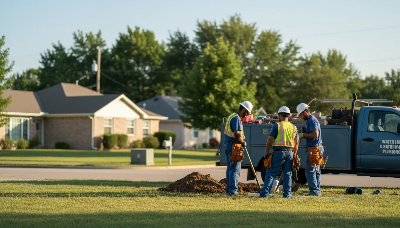 Residential water line and bathroom plumbing service in Greeley, KS